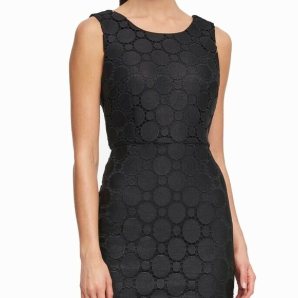 DKNY Black Circle Lace Sheath Sleeveless Career Dr - Picture 1 of 6